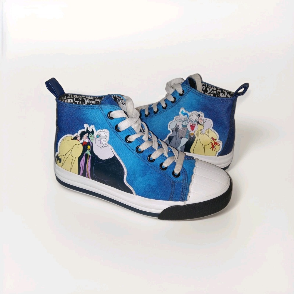 Disney Villains Sneakers Womens 8 Blue Ursula Cruella Hades High Top Shoes